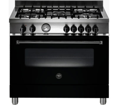 Bertazzoni Master 90 Dual Fuel Range Cooker - Matte Black & Stainless Steel